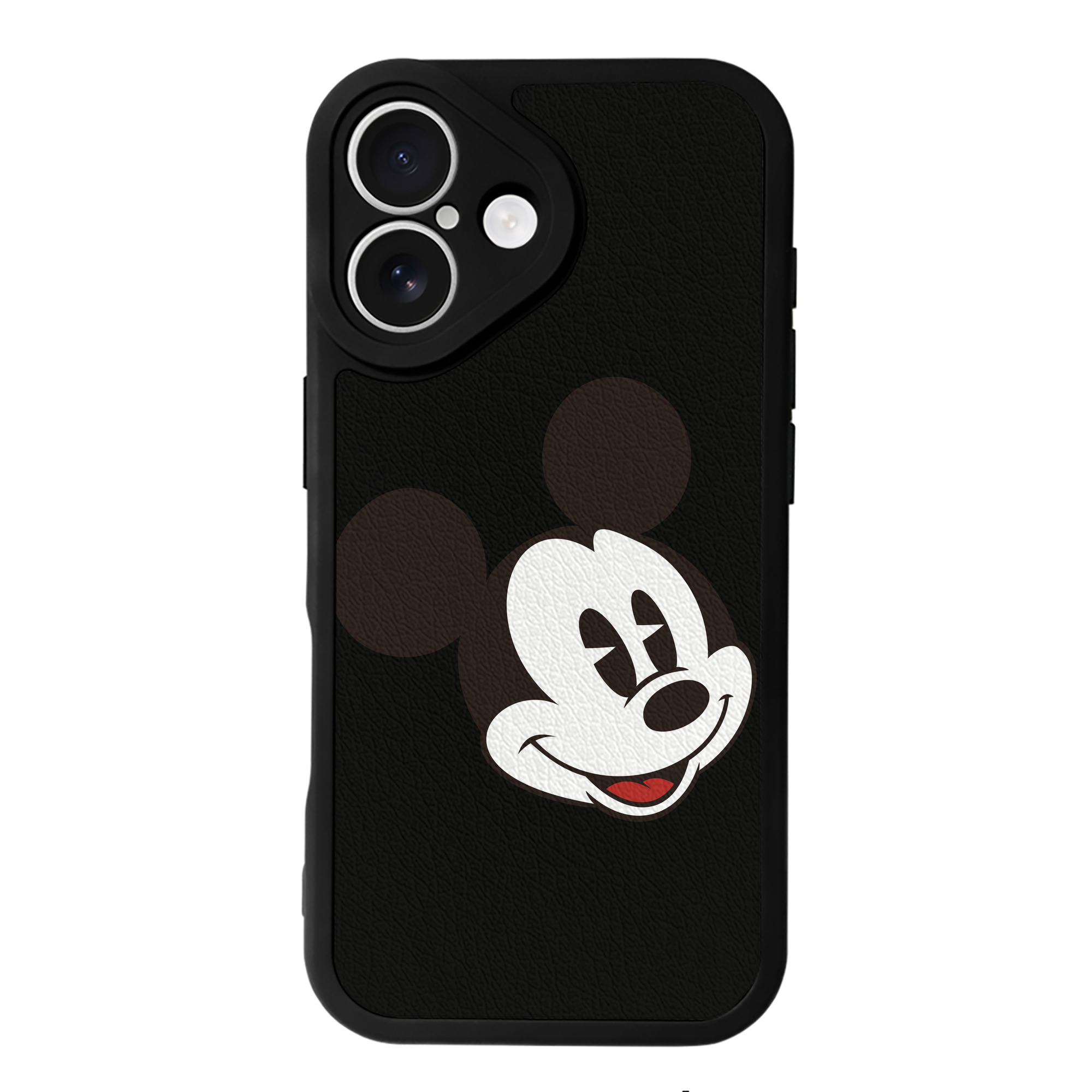 （画像用） ミッキーマウス Mickey Mouse 【iPhone 16シリーズ対応】シリコンスマホケース（レザー調） 材質：シリコン